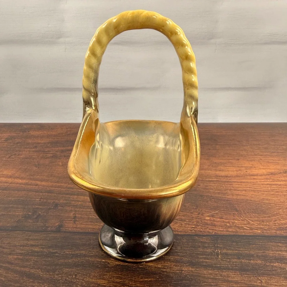 Bay Keramik 973 Basket West German Pottery Drip Glaze WGP